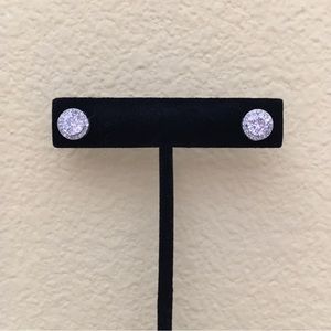 Sterling Silver CZ Halo Earrings